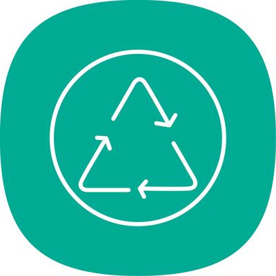 Recycle Line Curve Icon Design
