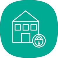 Home Security Line Curve Icon Design vector