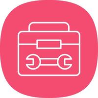 Tool Kit Line Curve Icon Design vector