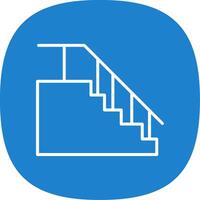 escalera línea curva icono diseño vector