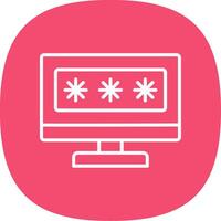 Security Computer Password Line Curve Icon Design vector