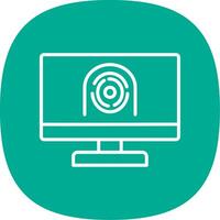 Security Computer Faceprint Line Curve Icon Design vector