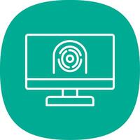 Security Computer Faceprint Line Curve Icon Design vector