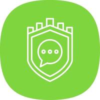 Security Castle Massage Line Curve Icon Design vector