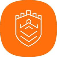 Security Castle Tech Line Curve Icon Design vector