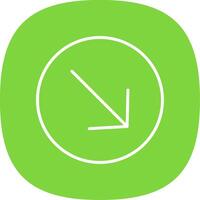 Down Right Arrow Line Curve Icon Design vector