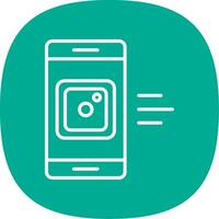 Mobile App Line Curve Icon Design vector
