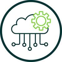 Cloud Computing Line Circle Icon Design vector