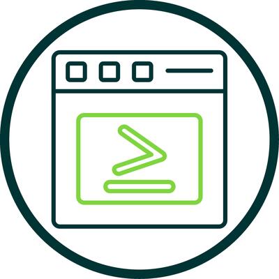 Greater Than Line Circle Icon Design