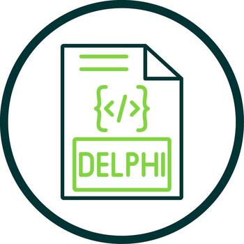 Delphi Line Circle Icon Design vector
