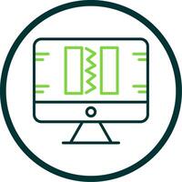Broken Code Line Circle Icon Design vector