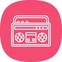 Boombox Line Curve Icon Design vector