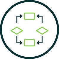 Algorithm Line Circle Icon Design vector