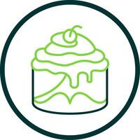 Cinnamon Roll Line Circle Icon Design vector