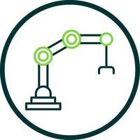 Mechanical Arm Line Circle Icon Design vector