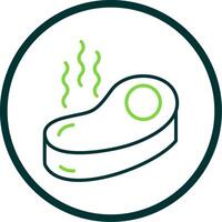 Steak Line Circle Icon Design vector