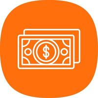 Money Line Curve Icon Design vector