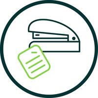 Stapler Line Circle Icon Design vector