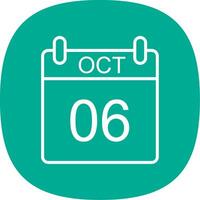 October Line Curve Icon Design vector