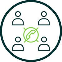Conference Call Line Circle Icon Design vector