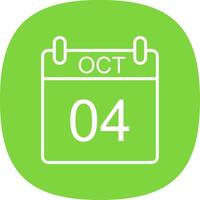 October Line Curve Icon Design vector