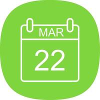 March Line Curve Icon Design vector