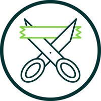 Scissors Line Circle Icon Design vector