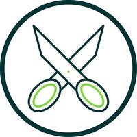 Scissors Line Circle Icon Design vector