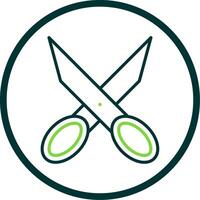 Scissors Line Circle Icon Design vector