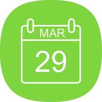 March Line Curve Icon Design vector