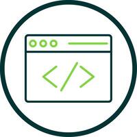 Coding Line Circle Icon Design vector