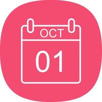 October Line Curve Icon Design vector