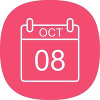 October Line Curve Icon Design vector