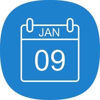 January Line Curve Icon Design vector
