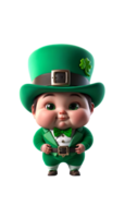 engraçado bebê duende para santo patrick's dia png