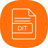 DIT File Format Line Curve Icon Design vector