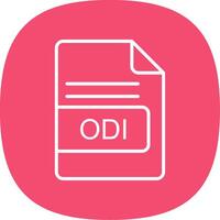 ODI File Format Line Curve Icon Design vector