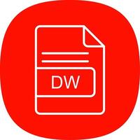 DW File Format Line Curve Icon Design vector