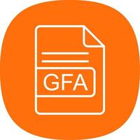 gfa archivo formato línea curva icono diseño vector