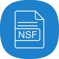 NSF File Format Line Curve Icon Design vector