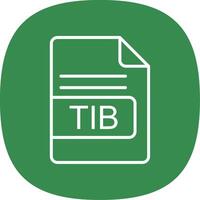 tib archivo formato línea curva icono diseño vector