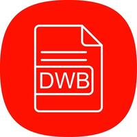 dwb archivo formato línea curva icono diseño vector