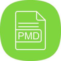PMD File Format Line Curve Icon Design vector