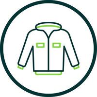 chaqueta línea circulo icono diseño vector