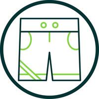 pantalones cortos línea circulo icono diseño vector