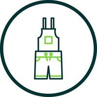 Dungarees Line Circle Icon Design vector