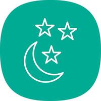 Half Moon Line Curve Icon Design vector