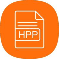 HPP File Format Line Curve Icon Design vector