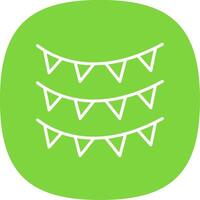 Bunting Line Curve Icon Design vector