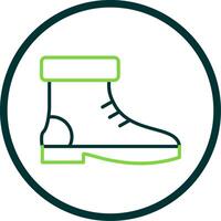Boot Line Circle Icon Design vector